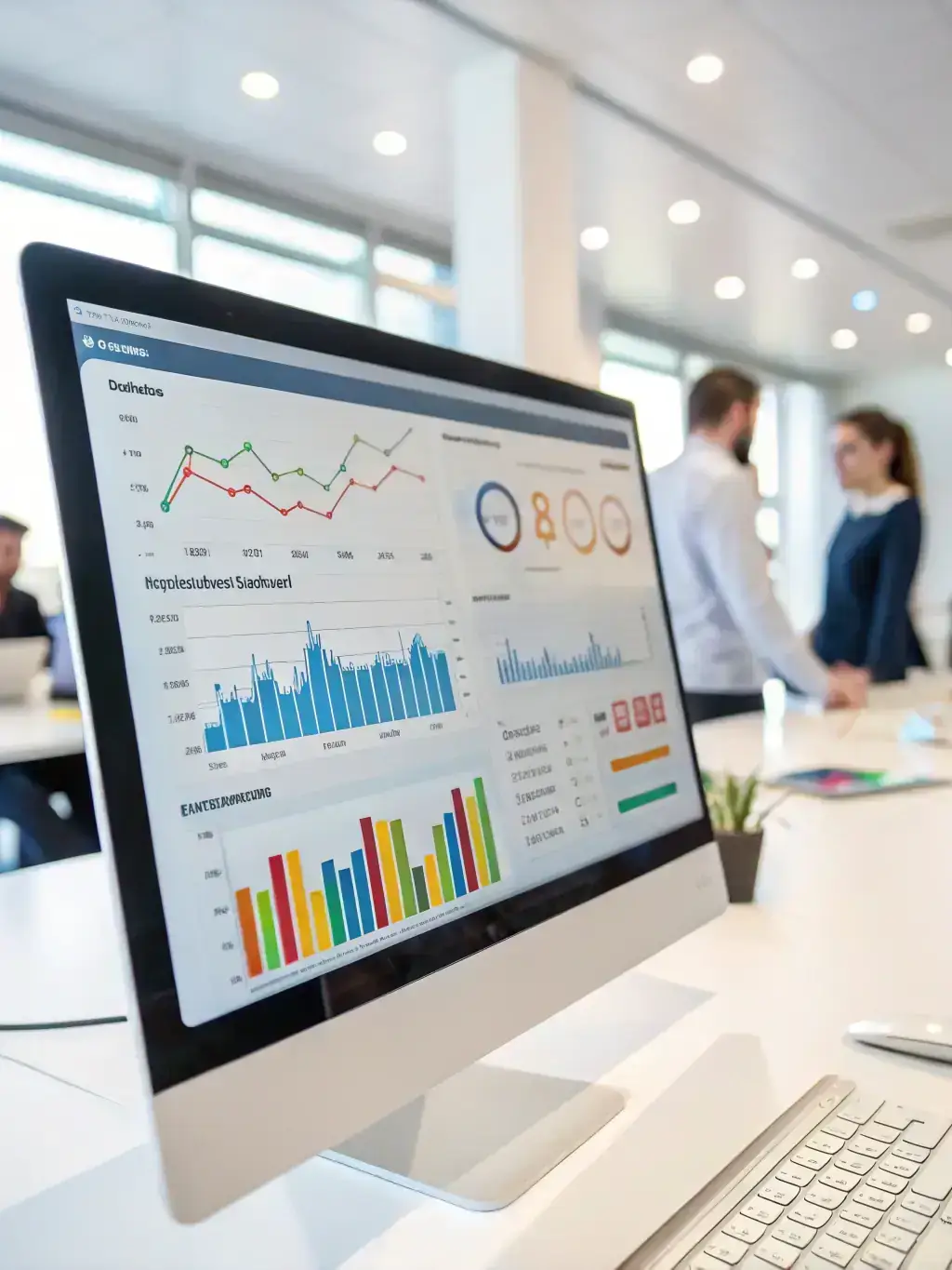 A clear and concise visualization of a data dashboard displaying key performance indicators (KPIs) for a marketing campaign, demonstrating SOCIAL JAGUAR's proficiency in data visualization.
