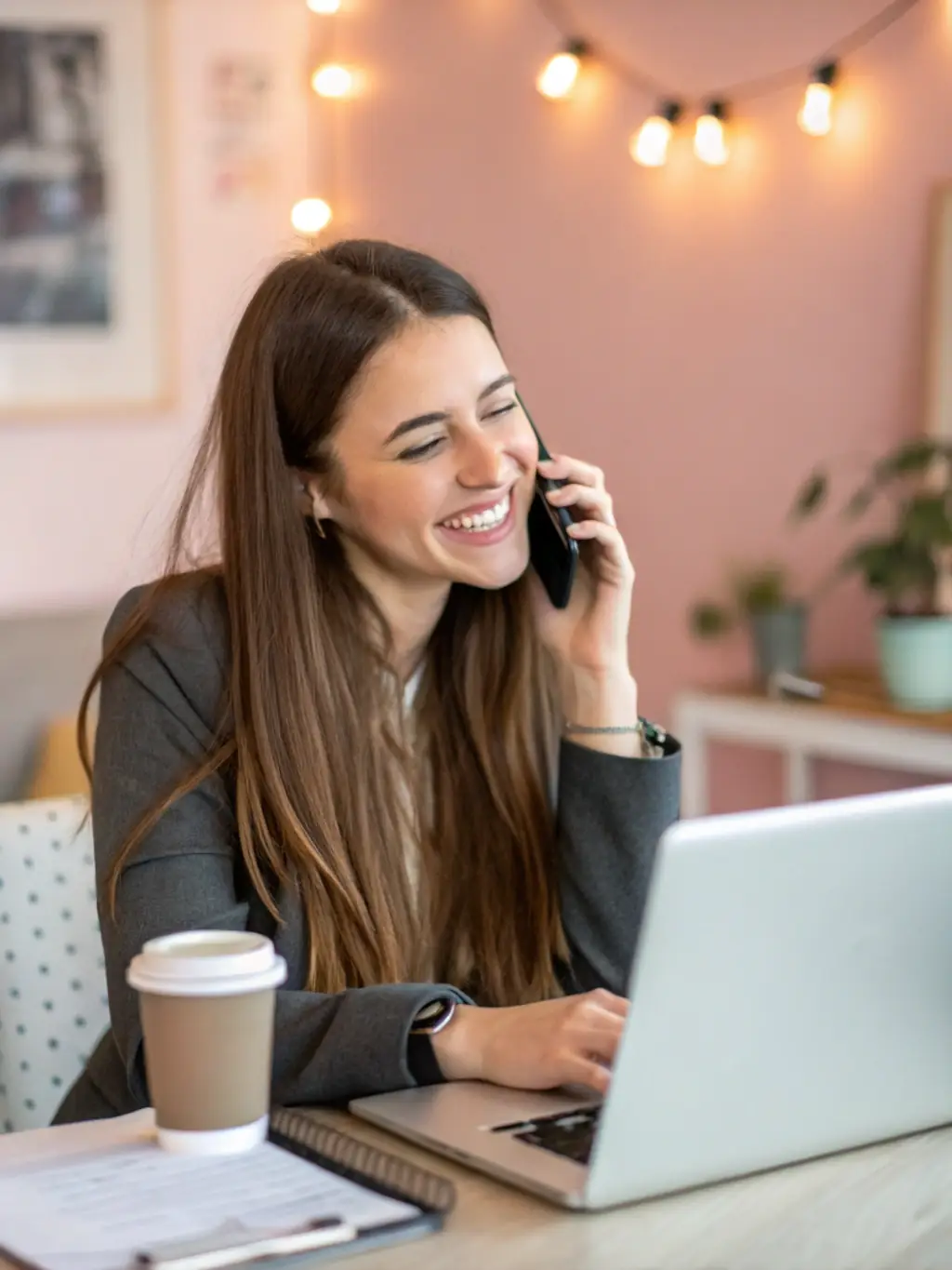 A person interacting with followers in the comments section of a social media post on a smartphone, with a friendly and helpful expression. This image represents community management.