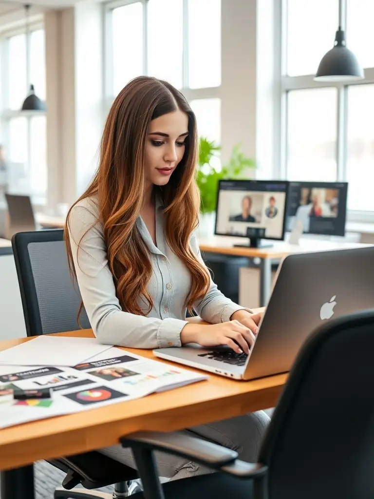 A professional content creator repurposing a blog post into a series of engaging social media snippets, showcasing the versatility of content repurposing.