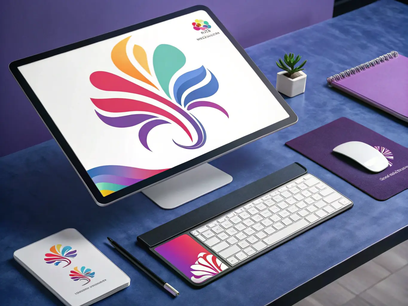 A vibrant and eye-catching graphic design showcasing a company's logo and branding elements, highlighting the power of visual communication.