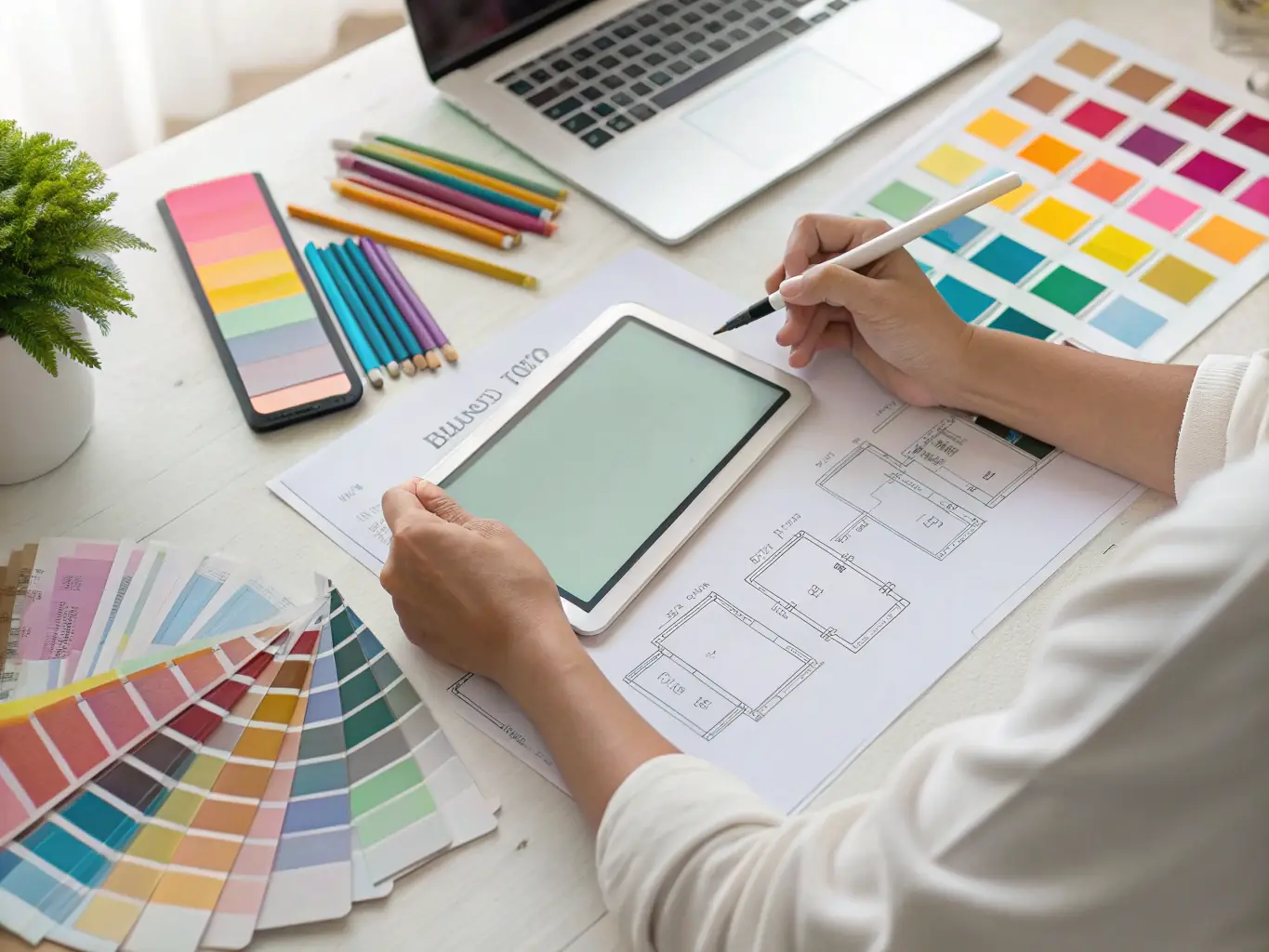 A creative image showcasing content creation, such as a photographer capturing images for a social media campaign or a graphic designer working on visually appealing graphics.